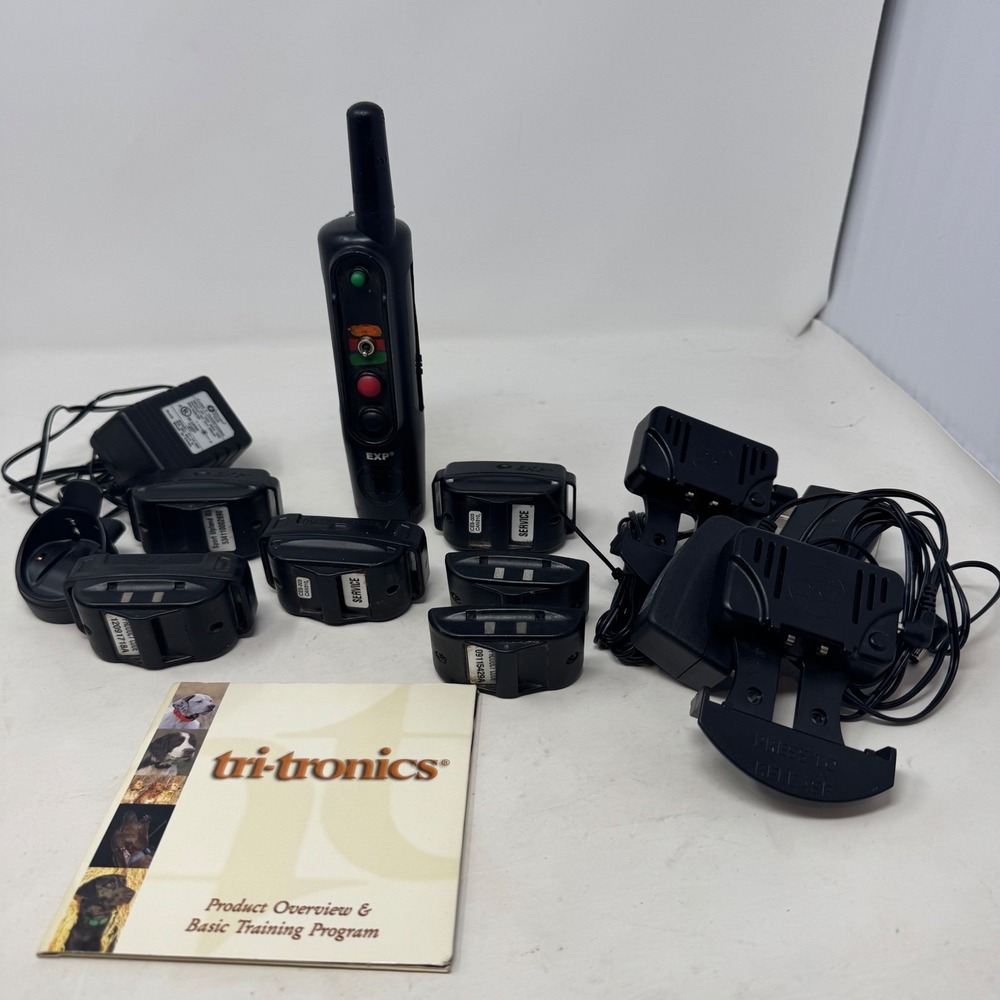 Tri-Tronics Field 90 G3 EXP Dog Training System Bundle 4 Collars & Chargers!!